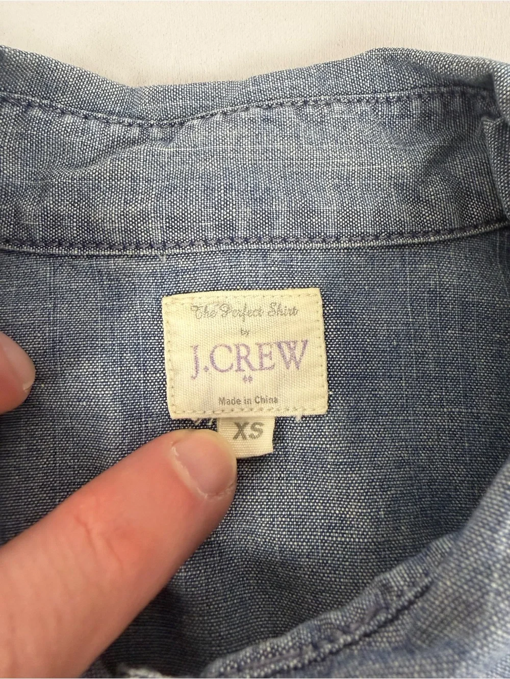 J.Crew Women’s Chambray Perfect Shirt | Light Denim | XS | GUC